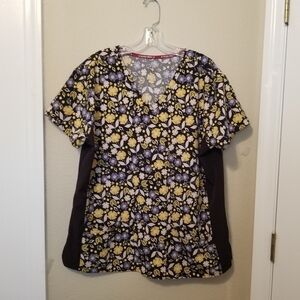 Divine Stretch by JDM short sleeve scrub top size XL 93% polyester 7% spandex